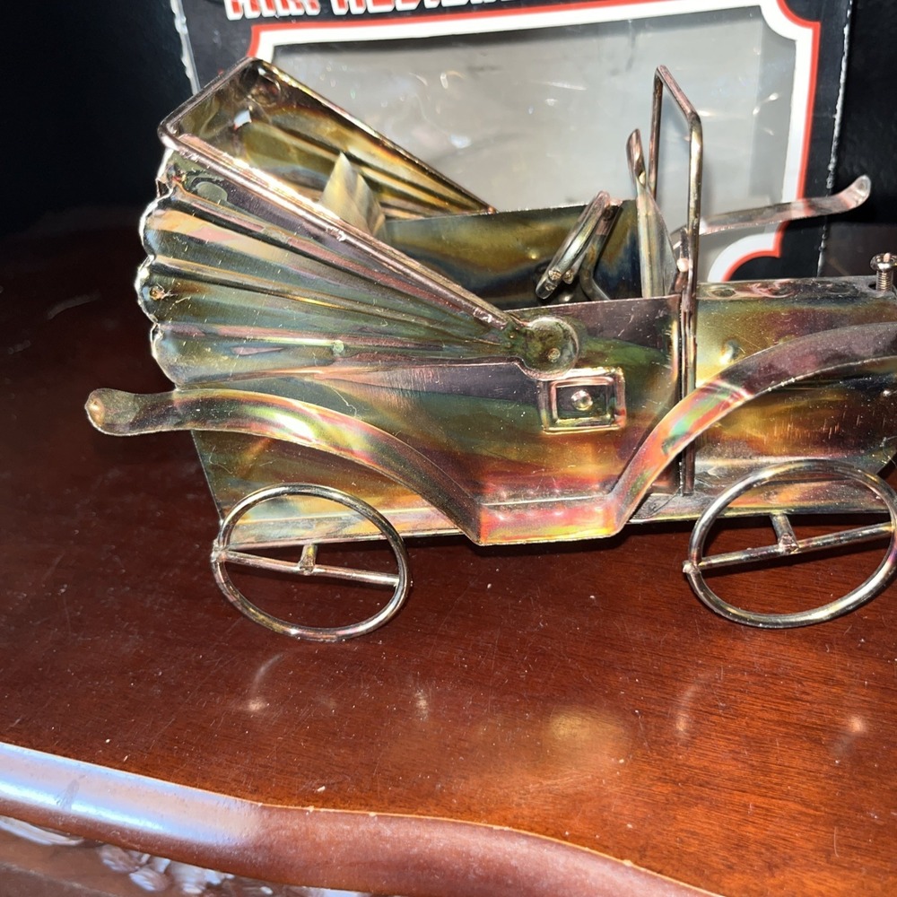 Vintage Copper Tin Antique Car Music Box Model T "Happy Days are Here" WORKS - Picture 3 of 4